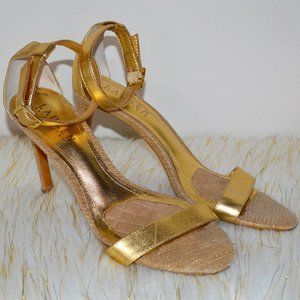 Ralph Lauren Metallic Gold Cushion Heels